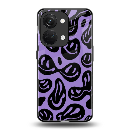 Acid Smiles Purple back phone cover | glass case for oneplus nord 3