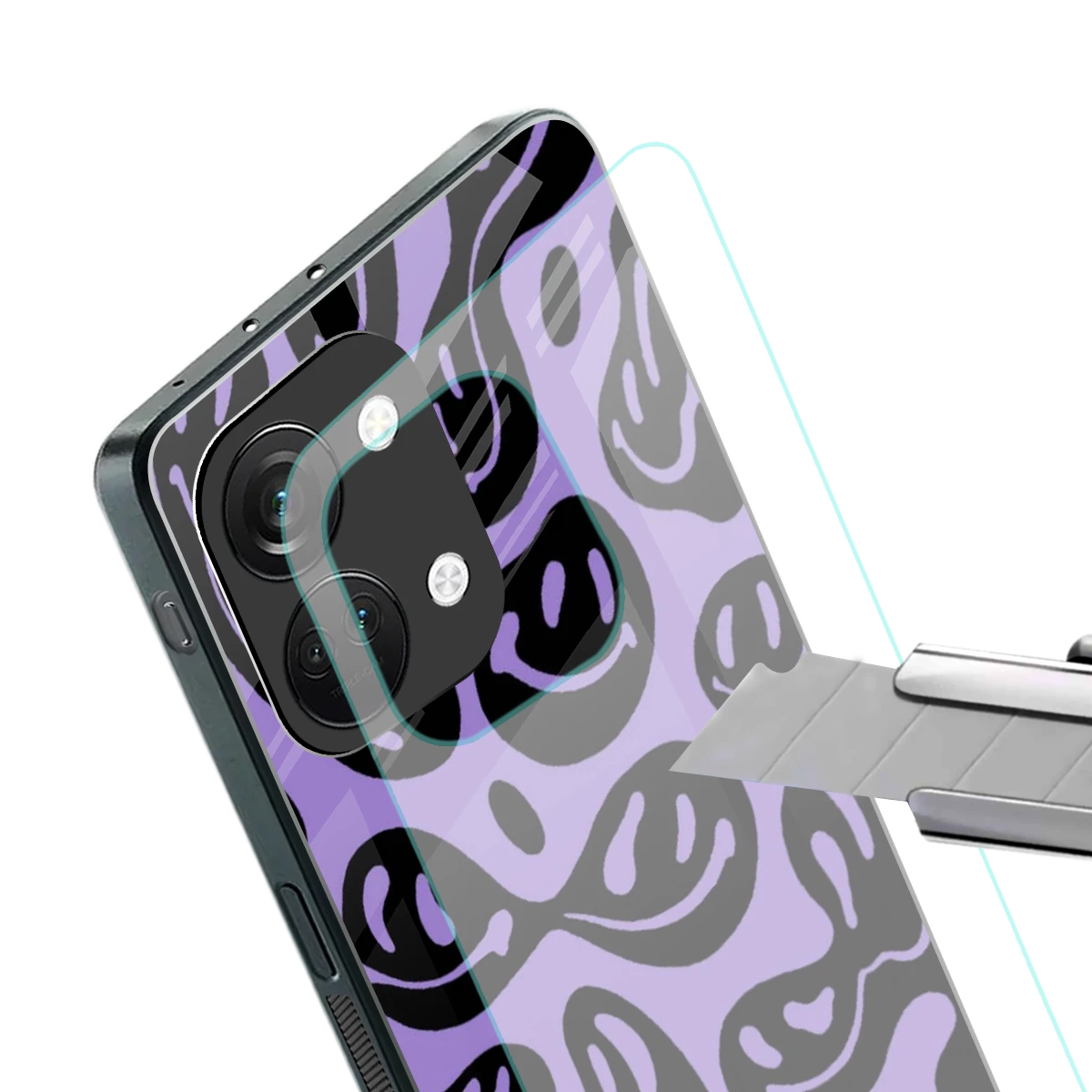 Acid Smiles Purple stylish phone case for oneplus nord 3 | glossy glass and slim fit