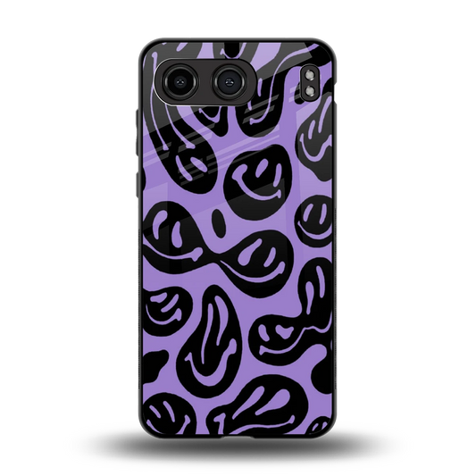 Acid Smiles Purple back phone cover | glass case for oneplus nord 4