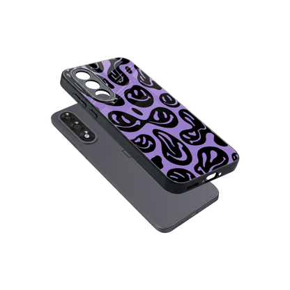Acid Smiles Purple sleek oneplus nord 5 cover with tempered glass back and TPU edges