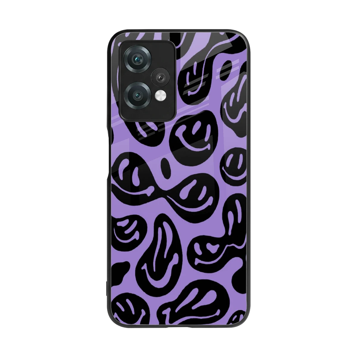 Acid Smiles Purple back phone cover | glass case for oneplus nord ce 2 lite