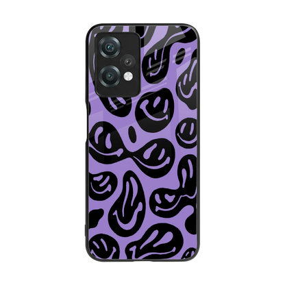 Acid Smiles Purple back phone cover | glass case for oneplus nord ce 2 lite