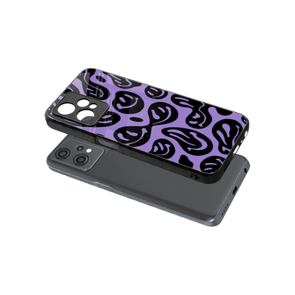 Acid Smiles Purple sleek oneplus nord ce 2 lite cover with tempered glass back and TPU edges