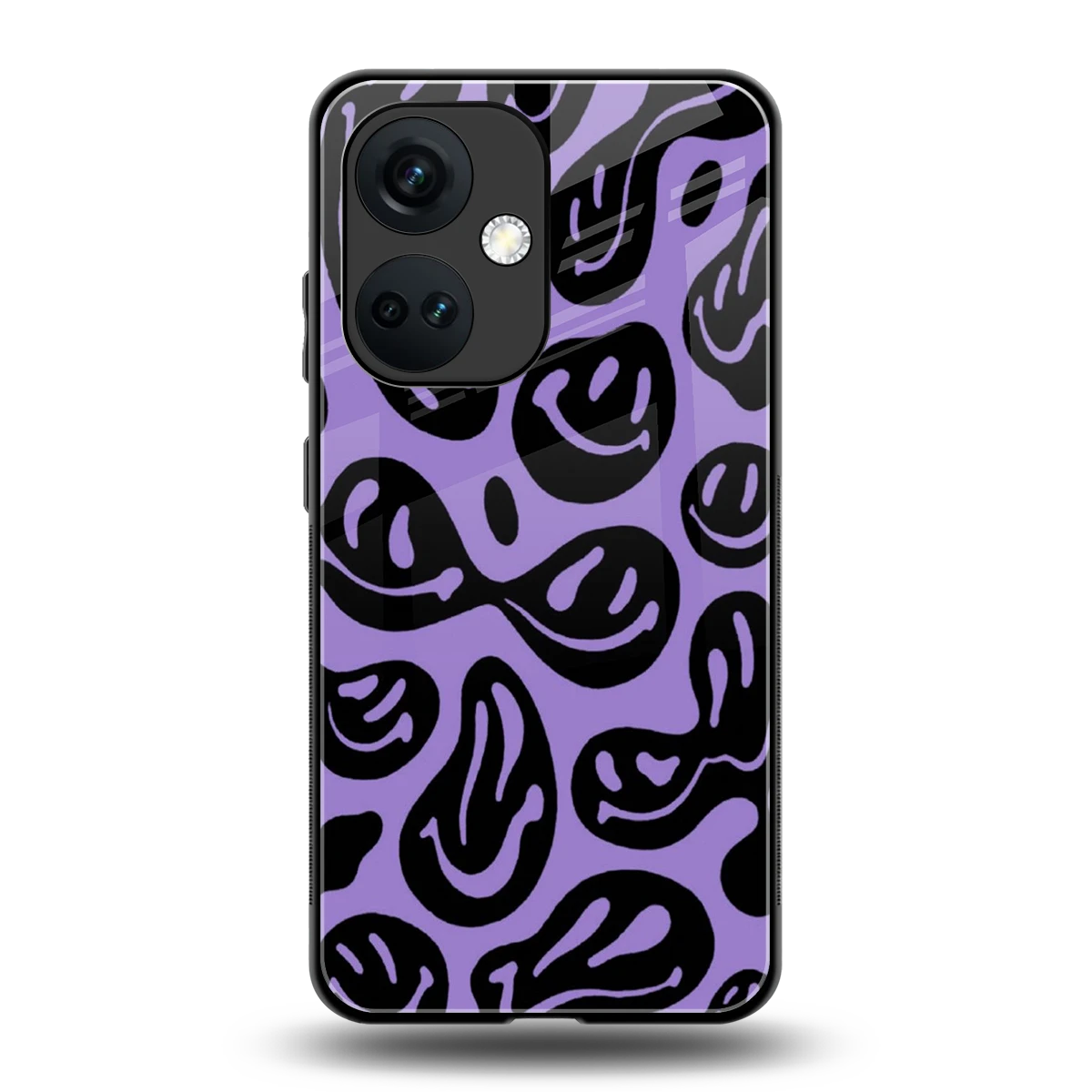 Acid Smiles Purple back phone cover | glass case for oneplus nord ce 3