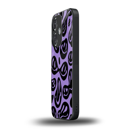 Acid Smiles Purple oneplus nord ce 3 mobile cover | shockproof glass phone case