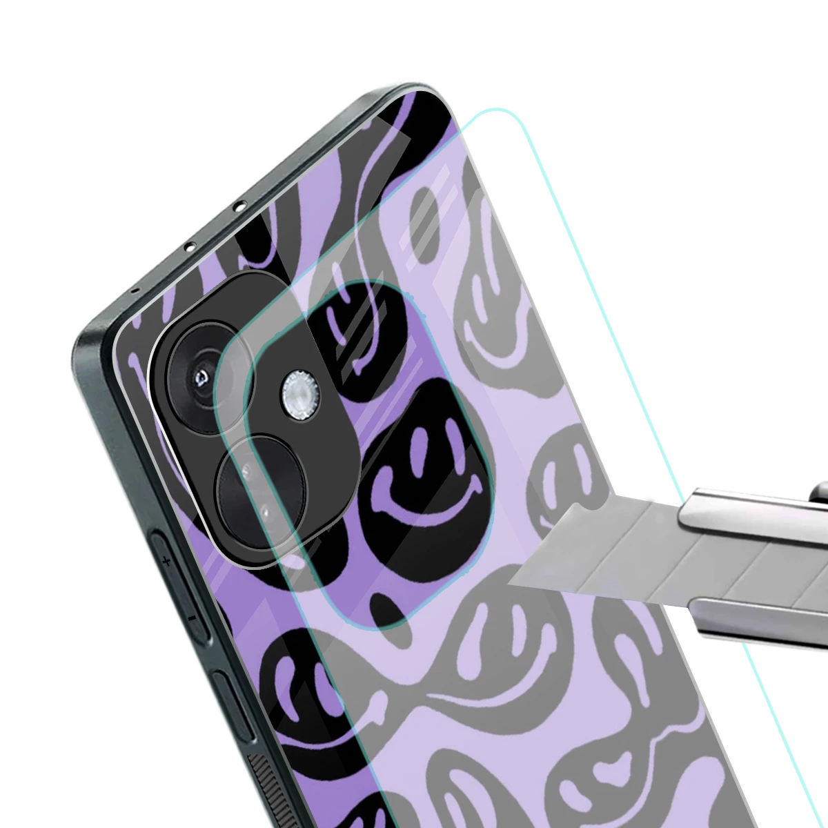 Acid Smiles Purple stylish phone case for oneplus nord ce 3 | glossy glass and slim fit