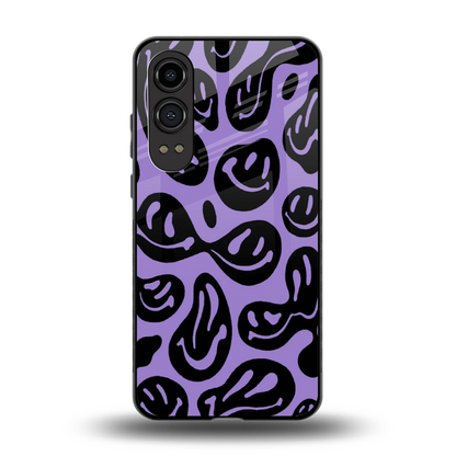 Acid Smiles Purple back phone cover | glass case for oneplus nord ce 4 lite