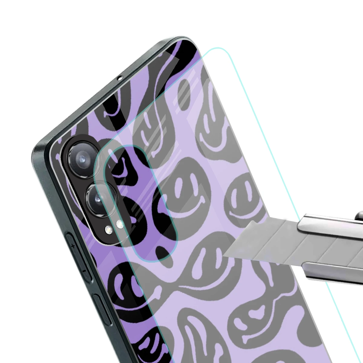 Acid Smiles Purple stylish phone case for oneplus nord ce 4 lite | glossy glass and slim fit