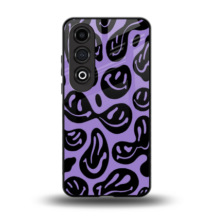Acid Smiles Purple back phone cover | glass case for oneplus nord ce 4