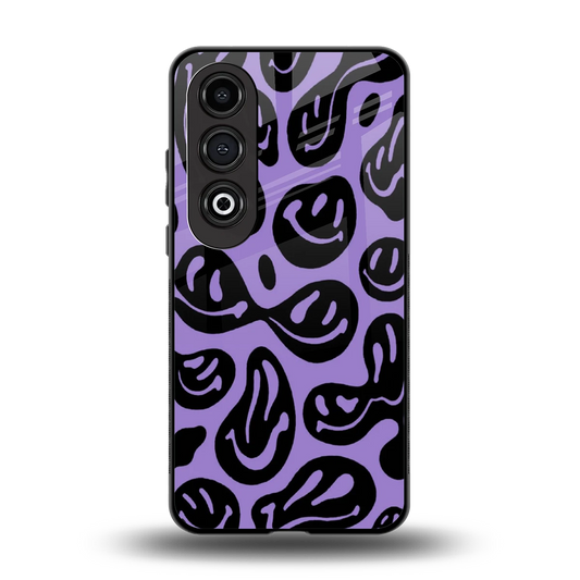 Acid Smiles Purple back phone cover | glass case for oneplus nord ce 4