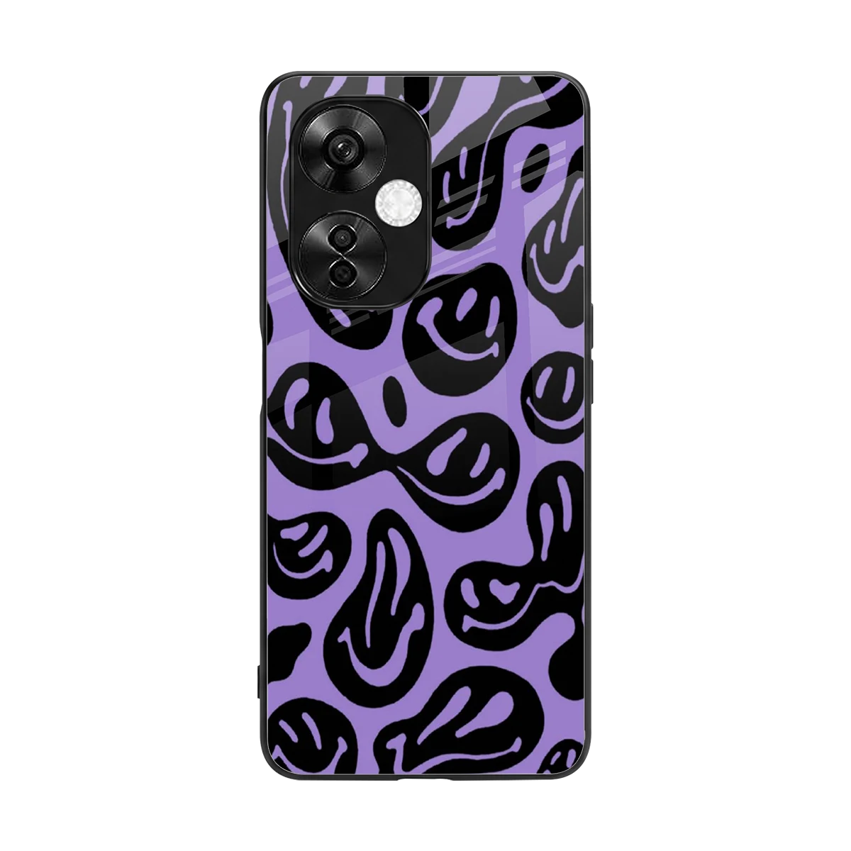 Acid Smiles Purple back phone cover | glass case for oneplus nord ce 3 lite