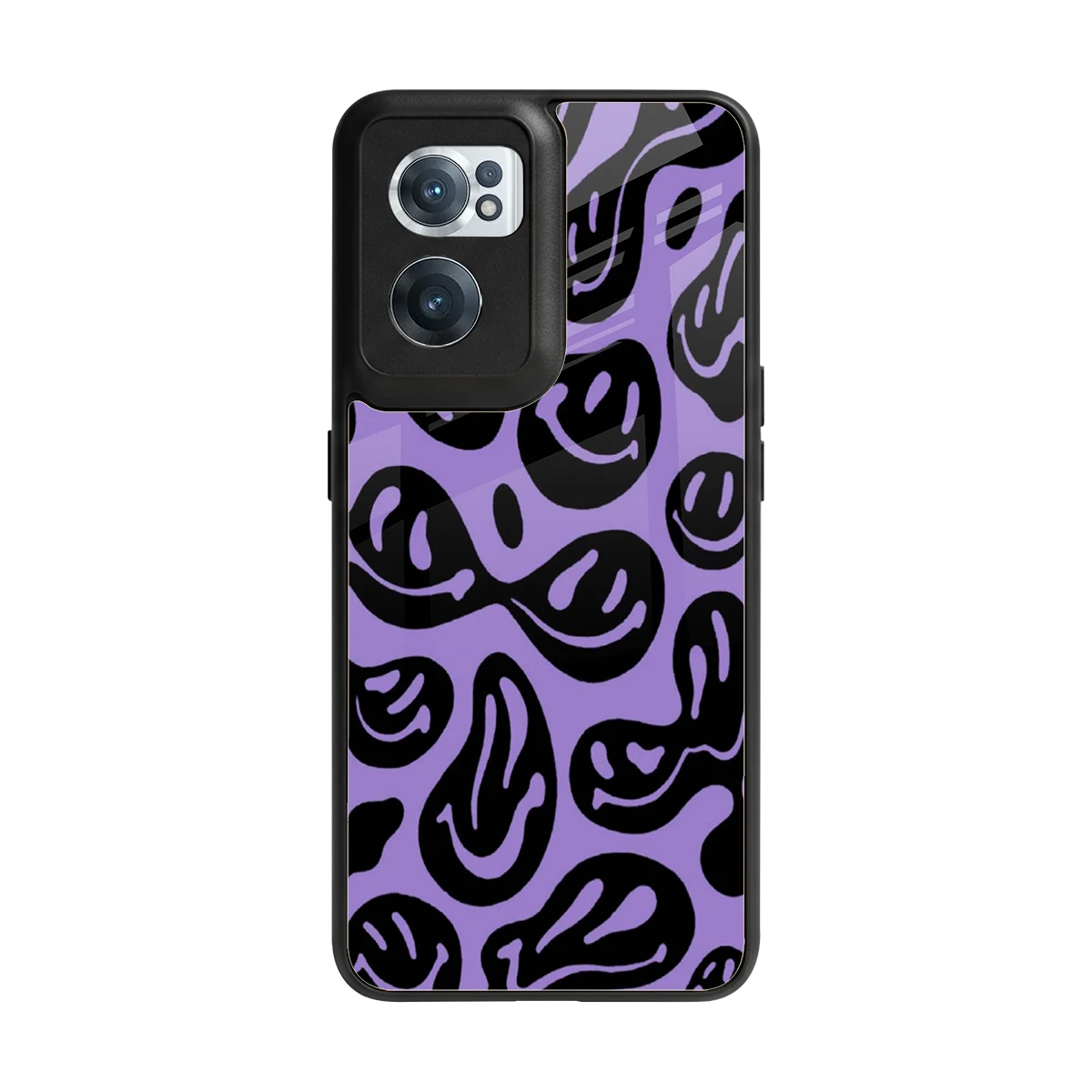Acid Smiles Purple back phone cover | glass case for oneplus nord ce 2