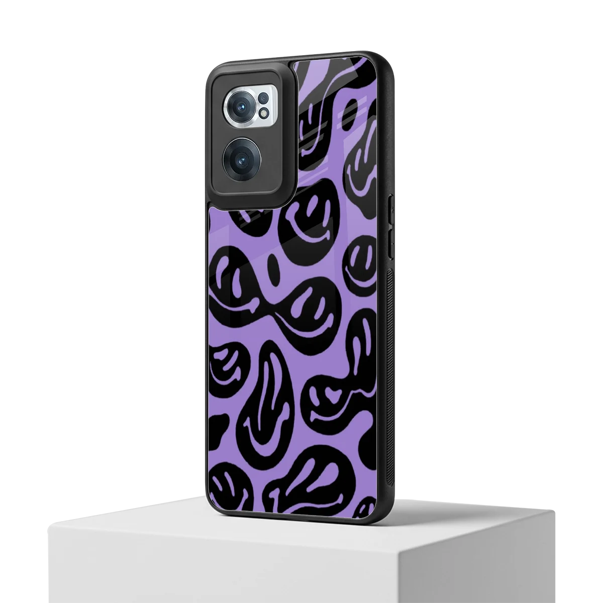 Acid Smiles Purple oneplus nord ce 2 mobile cover | shockproof glass phone case