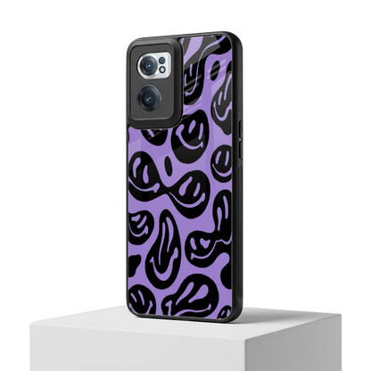 Acid Smiles Purple oneplus nord ce 2 mobile cover | shockproof glass phone case