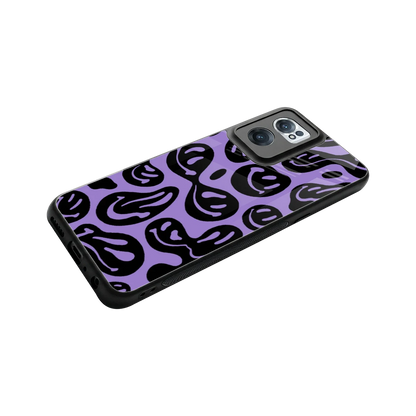 Acid Smiles Purple stylish phone case for oneplus nord ce 2 | glossy glass and slim fit