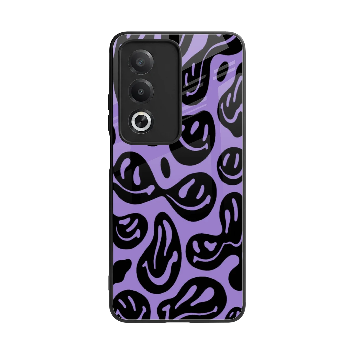 Acid Smiles Purple back phone cover | glass case for oppo a3 pro
