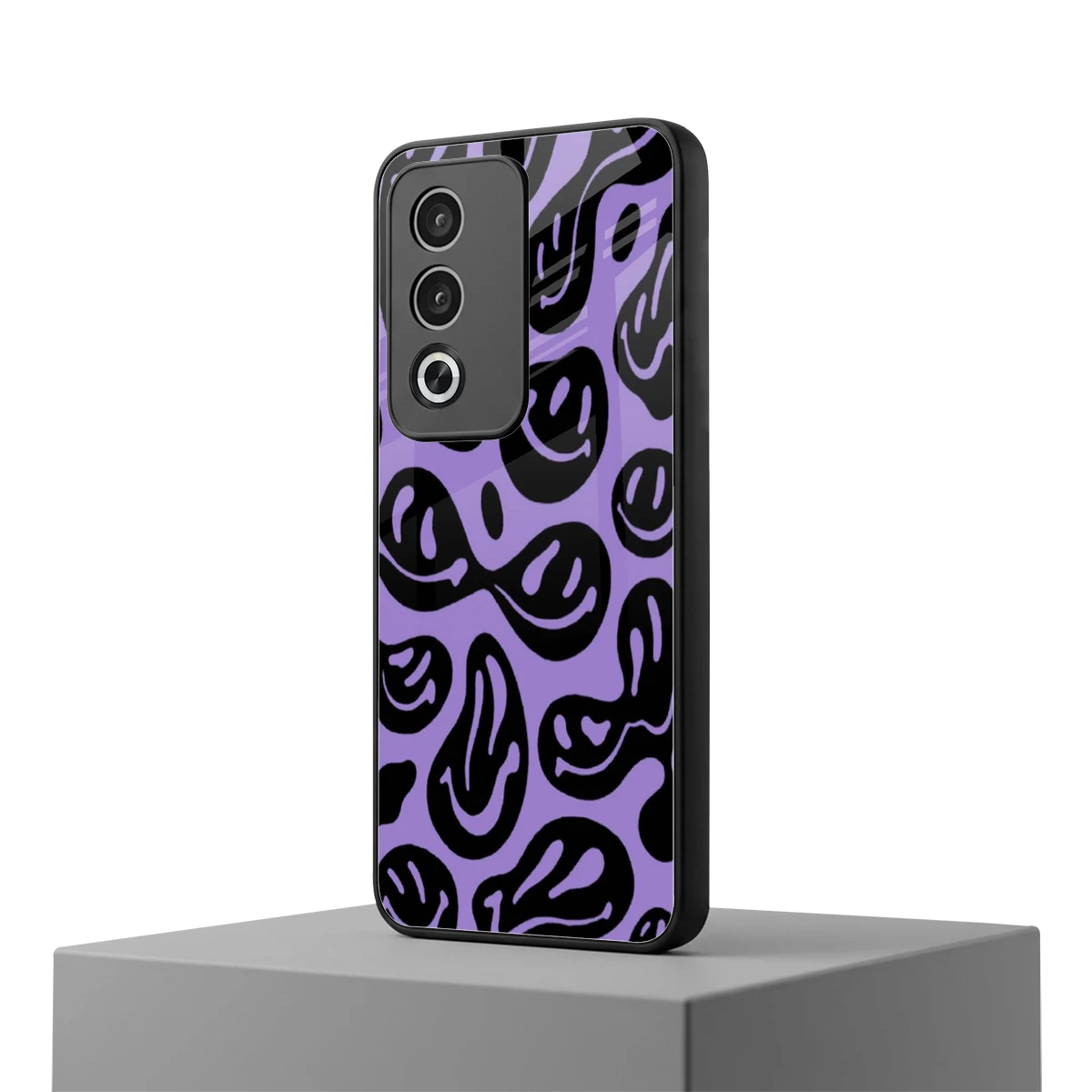 Acid Smiles Purple oppo a3 pro mobile cover | shockproof glass phone case