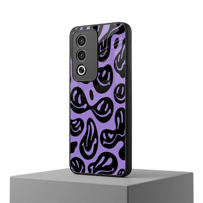 Acid Smiles Purple oppo a3 pro mobile cover | shockproof glass phone case