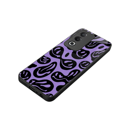 Acid Smiles Purple stylish phone case for oppo a3 pro | glossy glass and slim fit