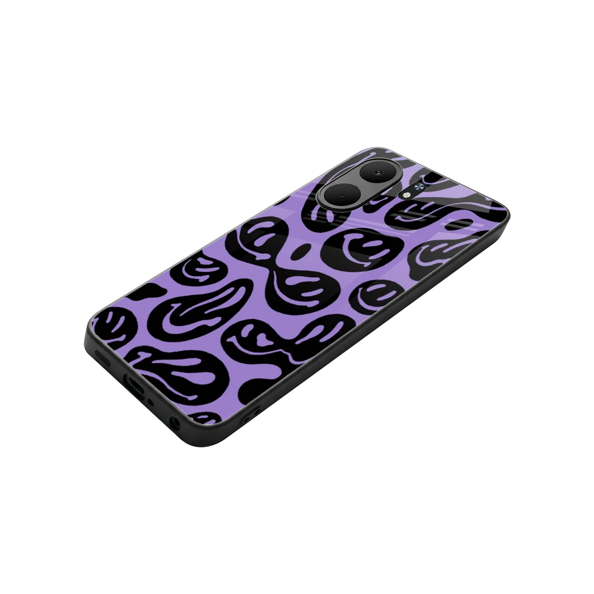 Acid Smiles Purple stylish phone case for oppo a5x 5g | glossy glass and slim fit