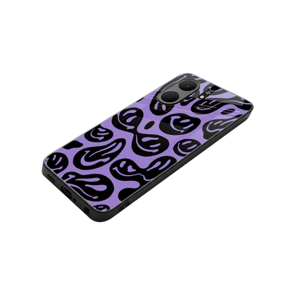 Acid Smiles Purple stylish phone case for oppo a5x 5g | glossy glass and slim fit