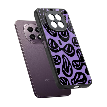 Acid Smiles Purple sleek oppo f29 5g cover with tempered glass back and TPU edges
