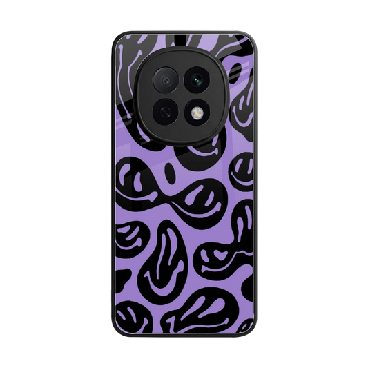 Acid Smiles Purple back phone cover | glass case for oppo f29 pro 5g