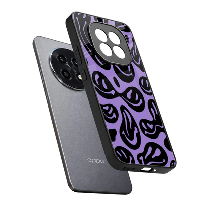 Acid Smiles Purple sleek oppo f29 pro 5g cover with tempered glass back and TPU edges