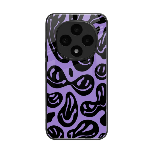 Acid Smiles Purple back phone cover | glass case for oppo f31 pro 5g