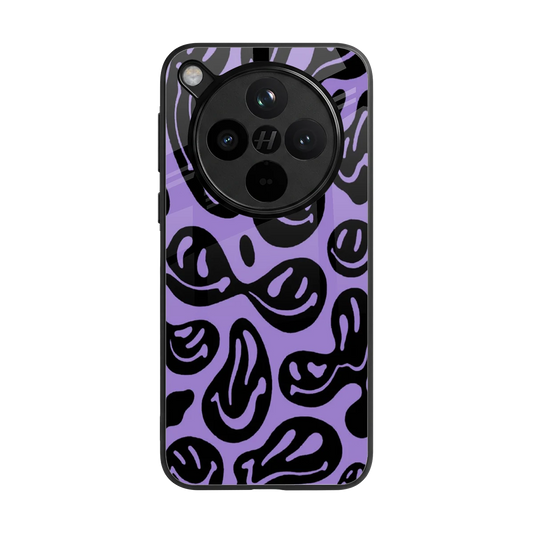 Acid Smiles Purple back phone cover | glass case for oppo find x8