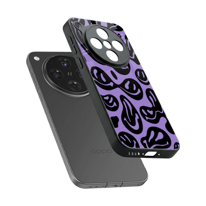 Acid Smiles Purple sleek oppo find x8 cover with tempered glass back and TPU edges