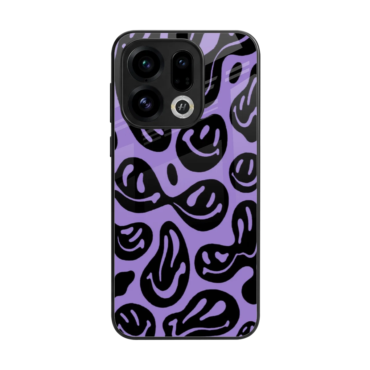 Acid Smiles Purple back phone cover | glass case for oppo find x9