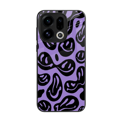 Acid Smiles Purple back phone cover | glass case for oppo find x9