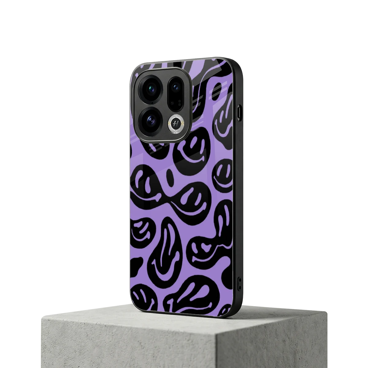 Acid Smiles Purple oppo find x9 mobile cover | shockproof glass phone case