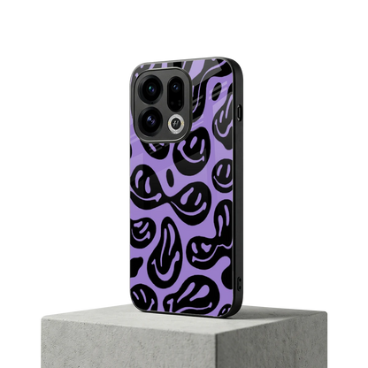 Acid Smiles Purple oppo find x9 mobile cover | shockproof glass phone case
