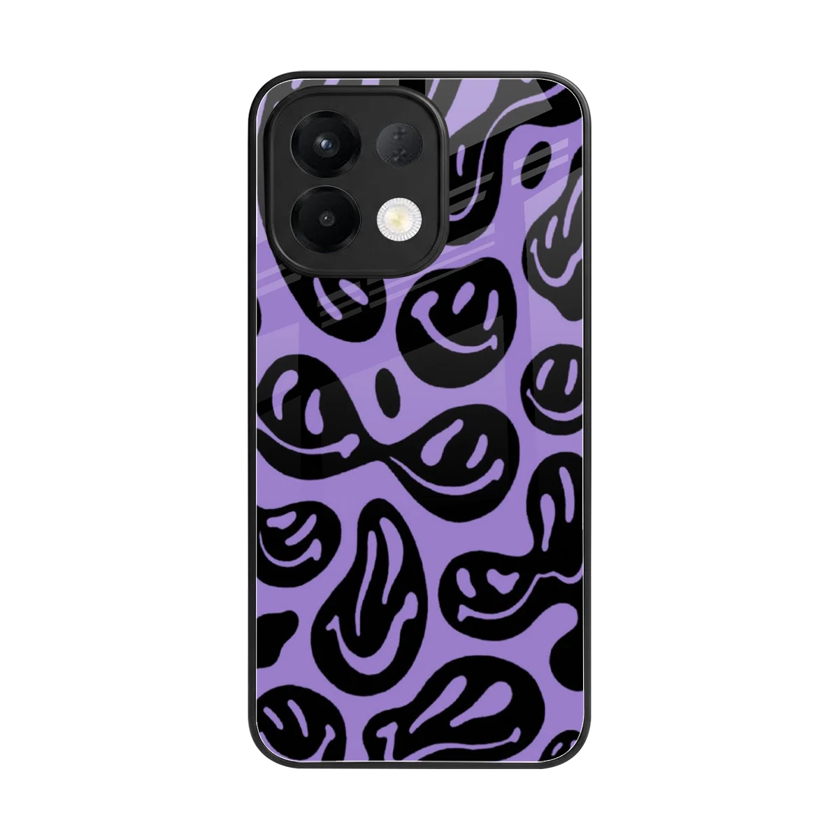 Acid Smiles Purple back phone cover | glass case for oppo k13 5g