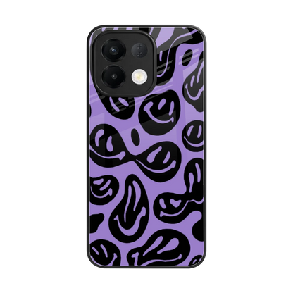 Acid Smiles Purple back phone cover | glass case for oppo k13 5g