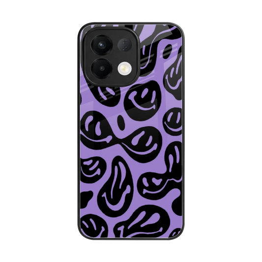 Acid Smiles Purple back phone cover | glass case for oppo k13 5g