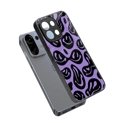 Acid Smiles Purple sleek oppo k13 5g cover with tempered glass back and TPU edges