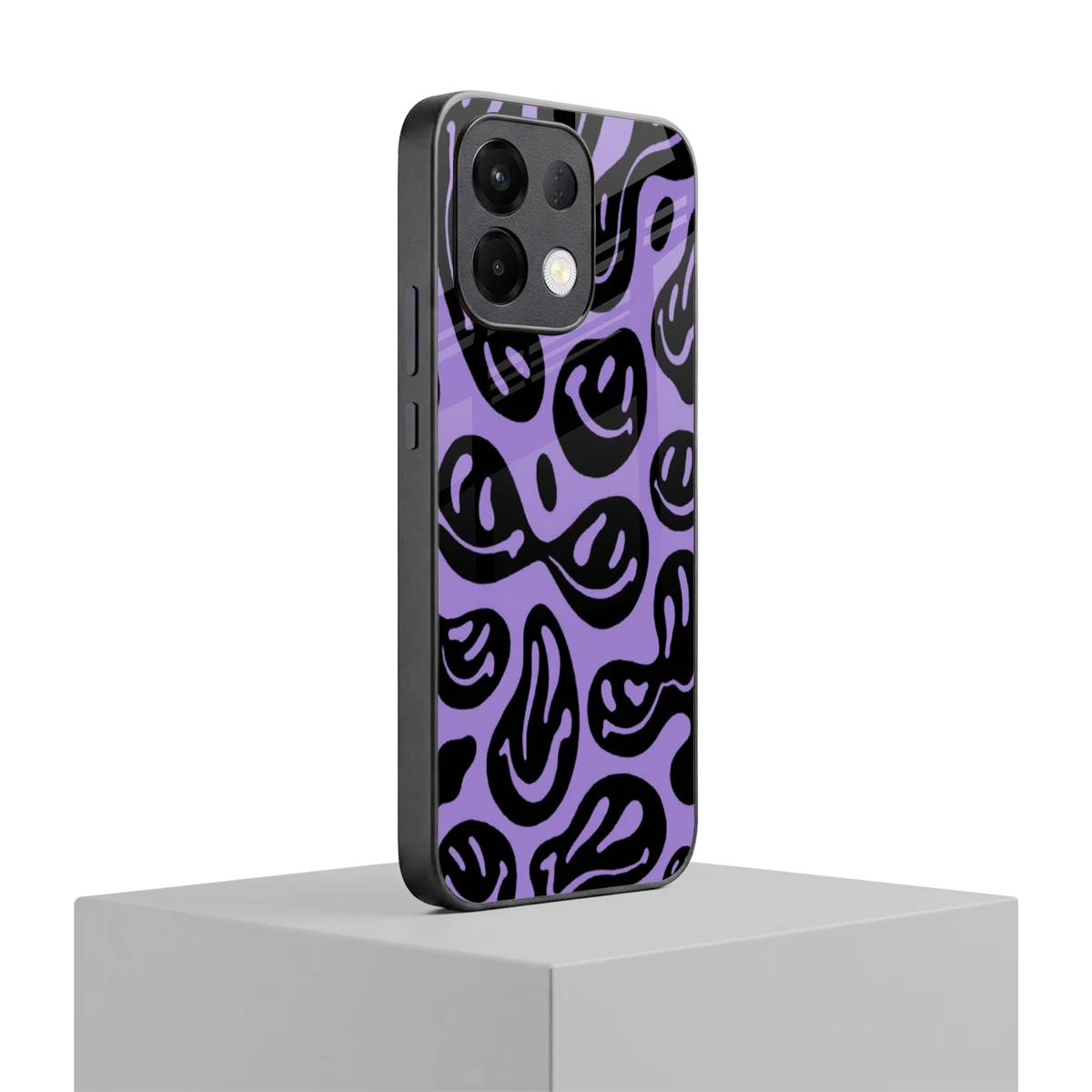 Acid Smiles Purple oppo k13 5g mobile cover | shockproof glass phone case