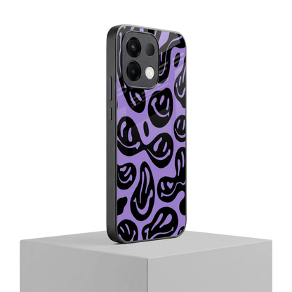 Acid Smiles Purple oppo k13 5g mobile cover | shockproof glass phone case