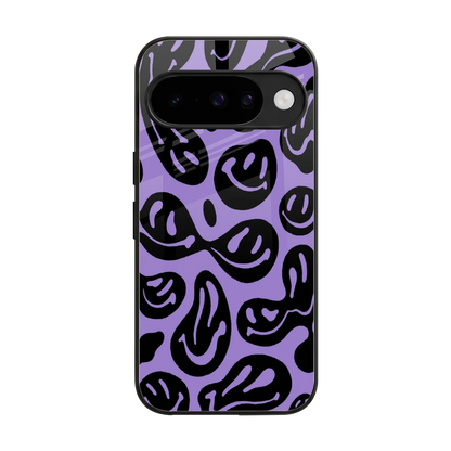 Acid Smiles Purple back phone cover | glass case for google pixel 10