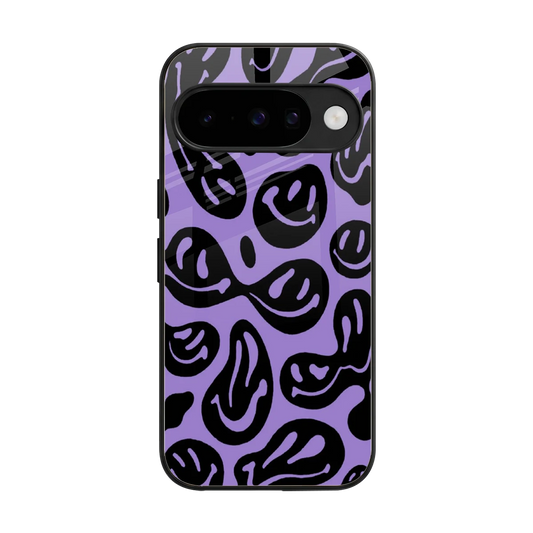 Acid Smiles Purple back phone cover | glass case for google pixel 10
