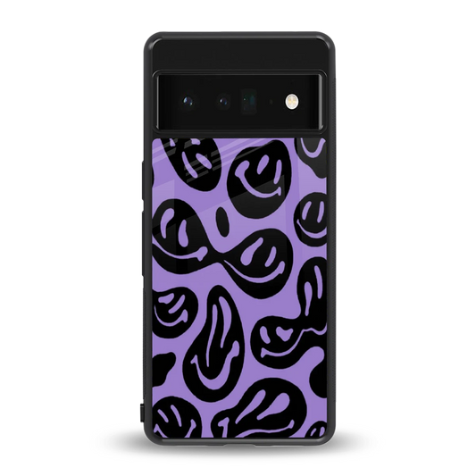 Acid Smiles Purple back phone cover | glass case for google pixel 6 pro