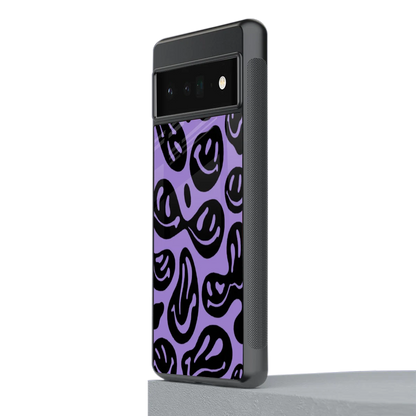 Acid Smiles Purple stylish phone case for google pixel 6 pro | glossy glass and slim fit
