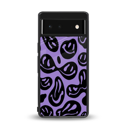 Acid Smiles Purple back phone cover | glass case for google pixel 6