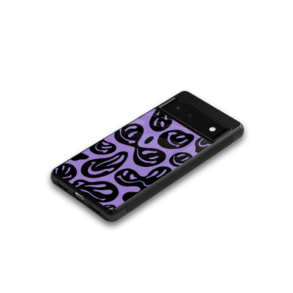 Acid Smiles Purple google pixel 6a mobile cover | shockproof glass phone case