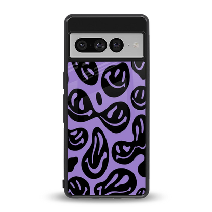 Acid Smiles Purple back phone cover | glass case for google pixel 7 pro