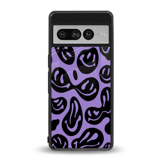 Acid Smiles Purple back phone cover | glass case for google pixel 7 pro