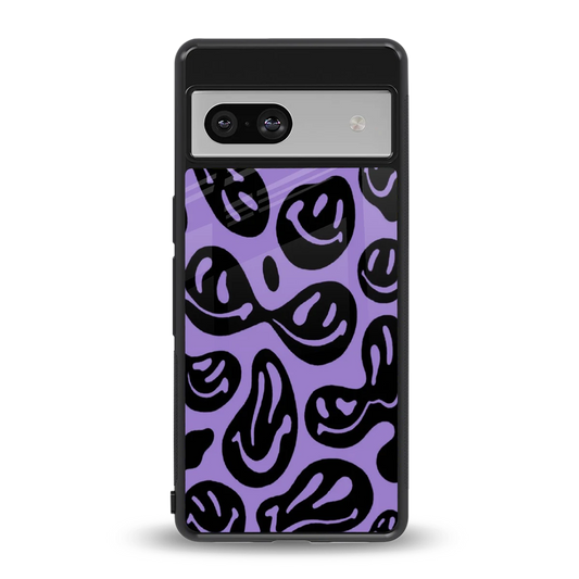 Acid Smiles Purple back phone cover | glass case for google pixel 7